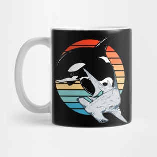 Hammerhead shark and orca Mug